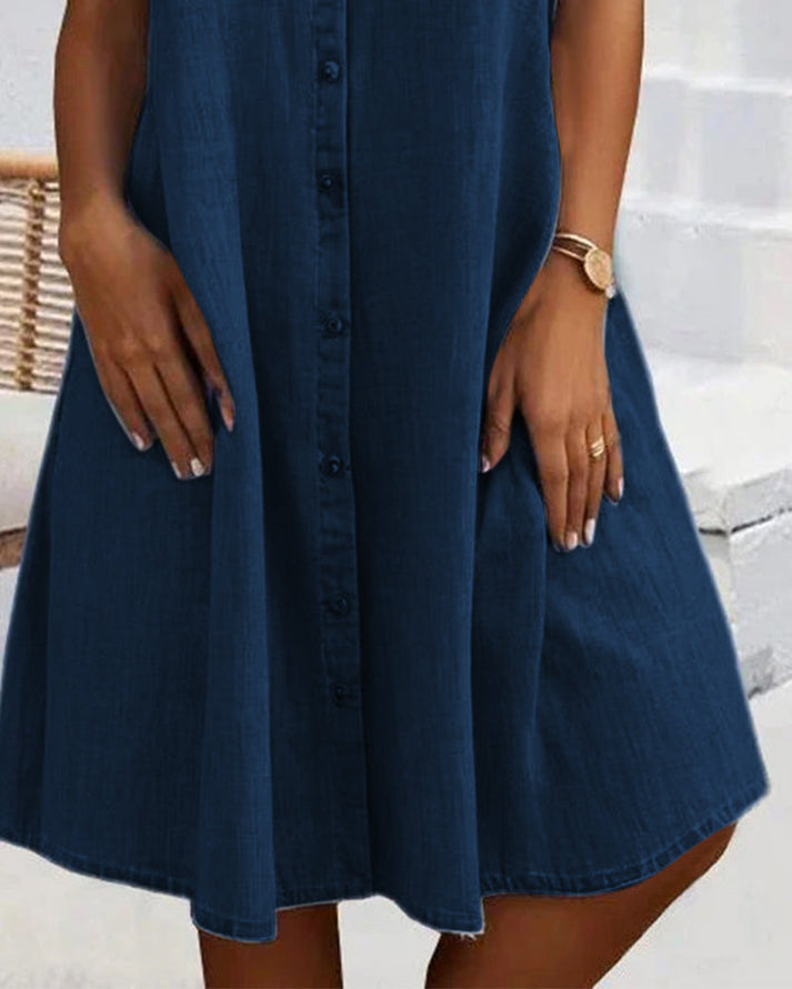 Emma | Short Sleeve Denim Dress