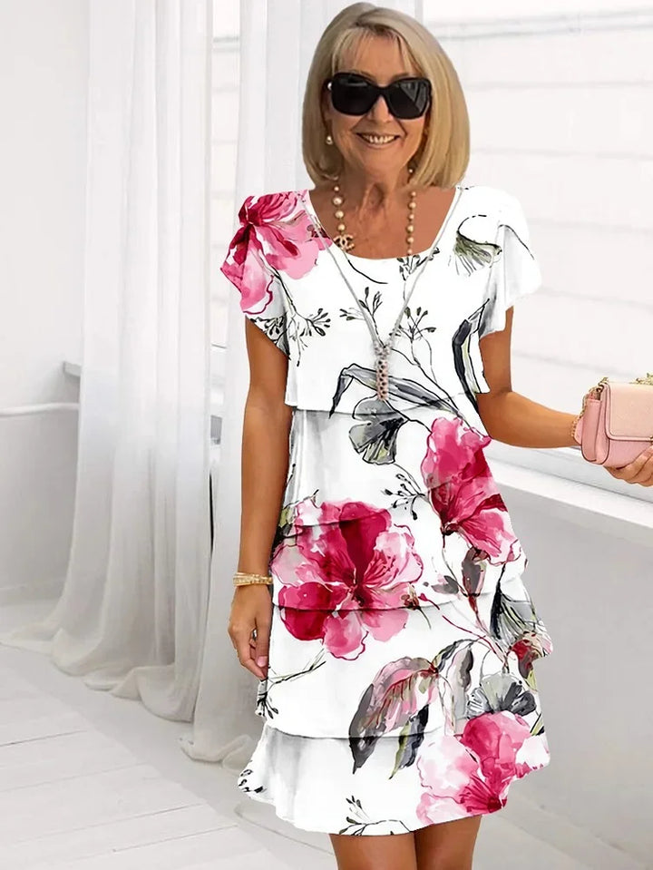 Floral Cascade Midi Dress