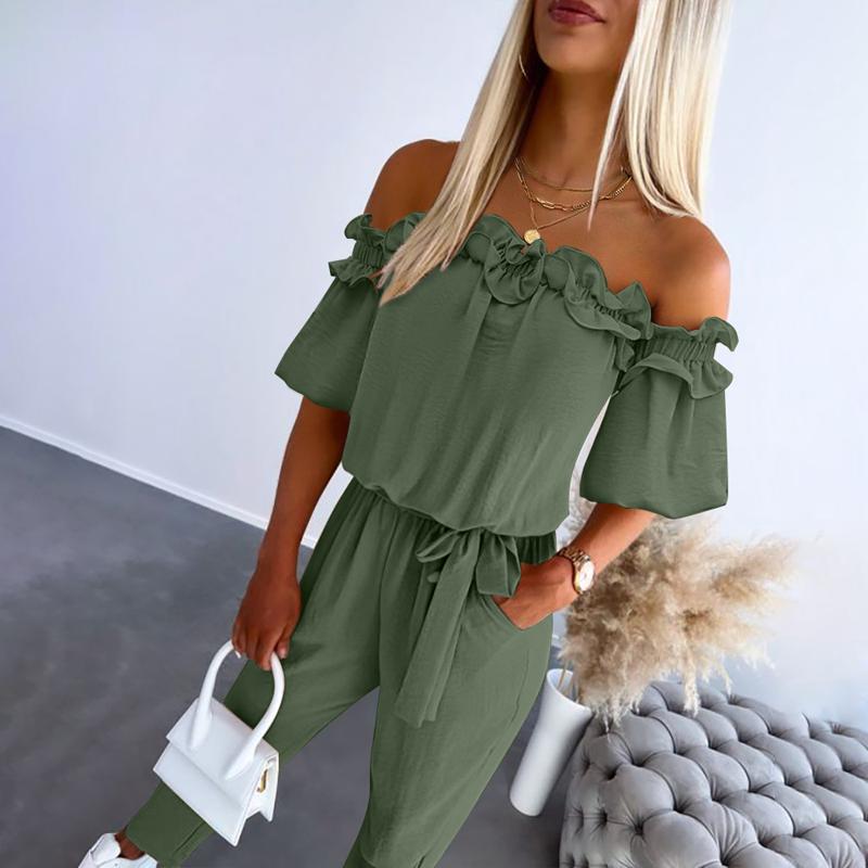 Oddette | Off-Shoulder Ruffle Jumpsuit
