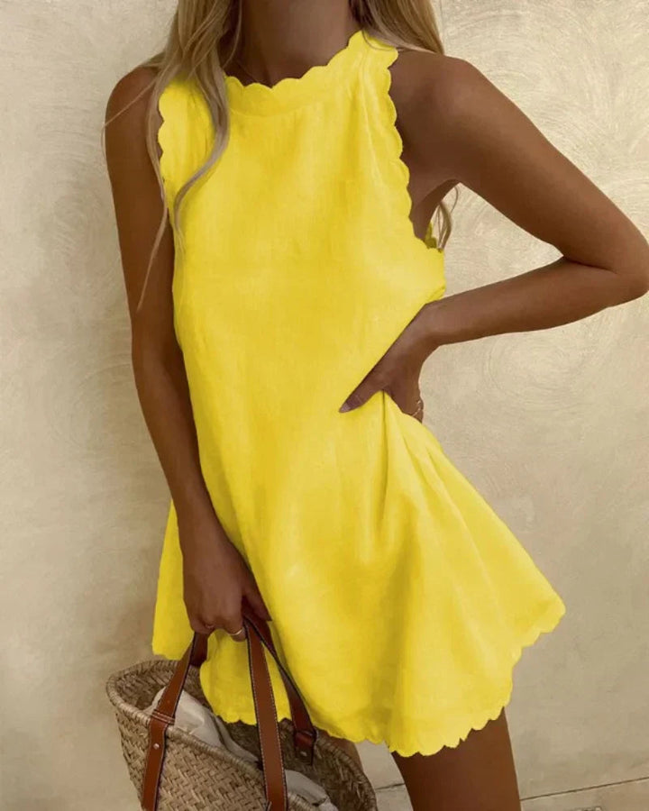 Elara | Sleeveless Scallop Dress