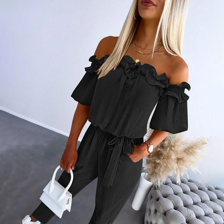 Oddette | Off-Shoulder Ruffle Jumpsuit