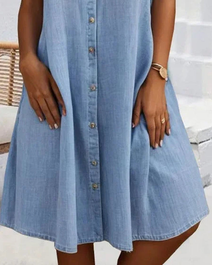 Emma | Short Sleeve Denim Dress