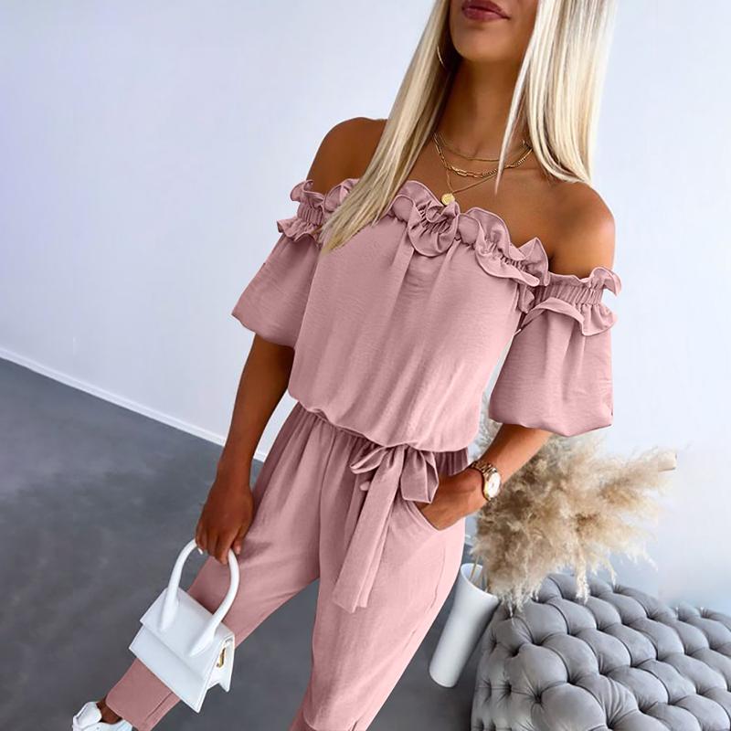 Oddette | Off-Shoulder Ruffle Jumpsuit