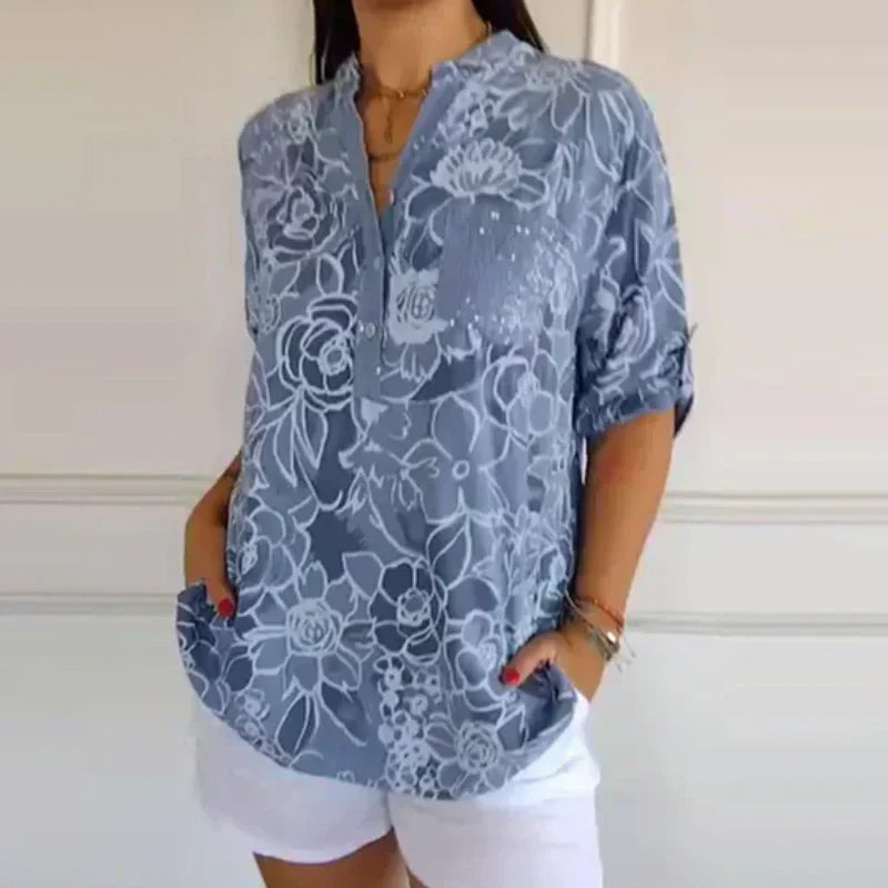 Marina – Floral Button-Up Shirt