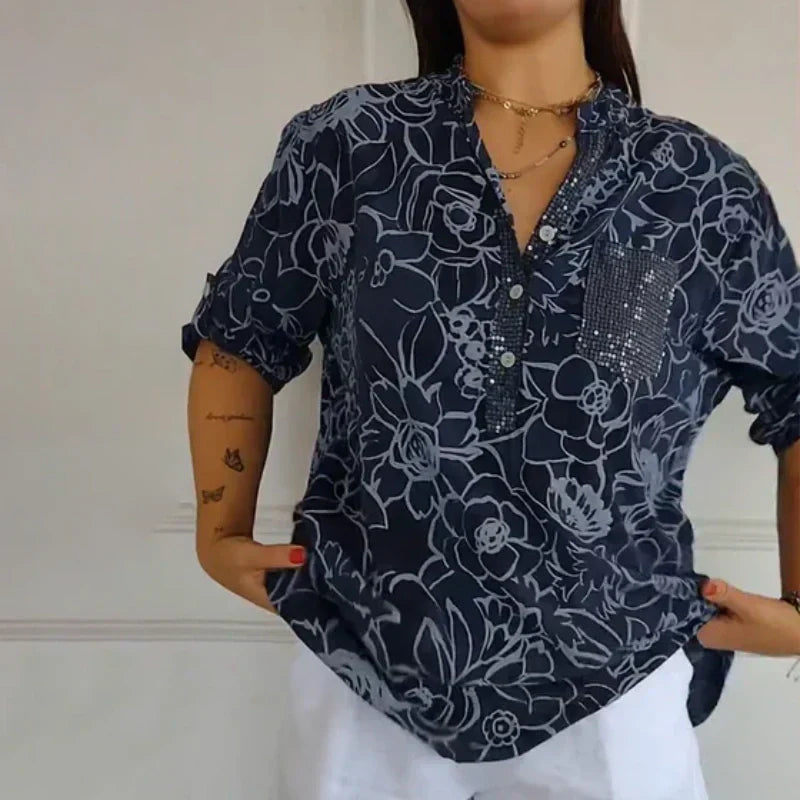 Marina – Floral Button-Up Shirt